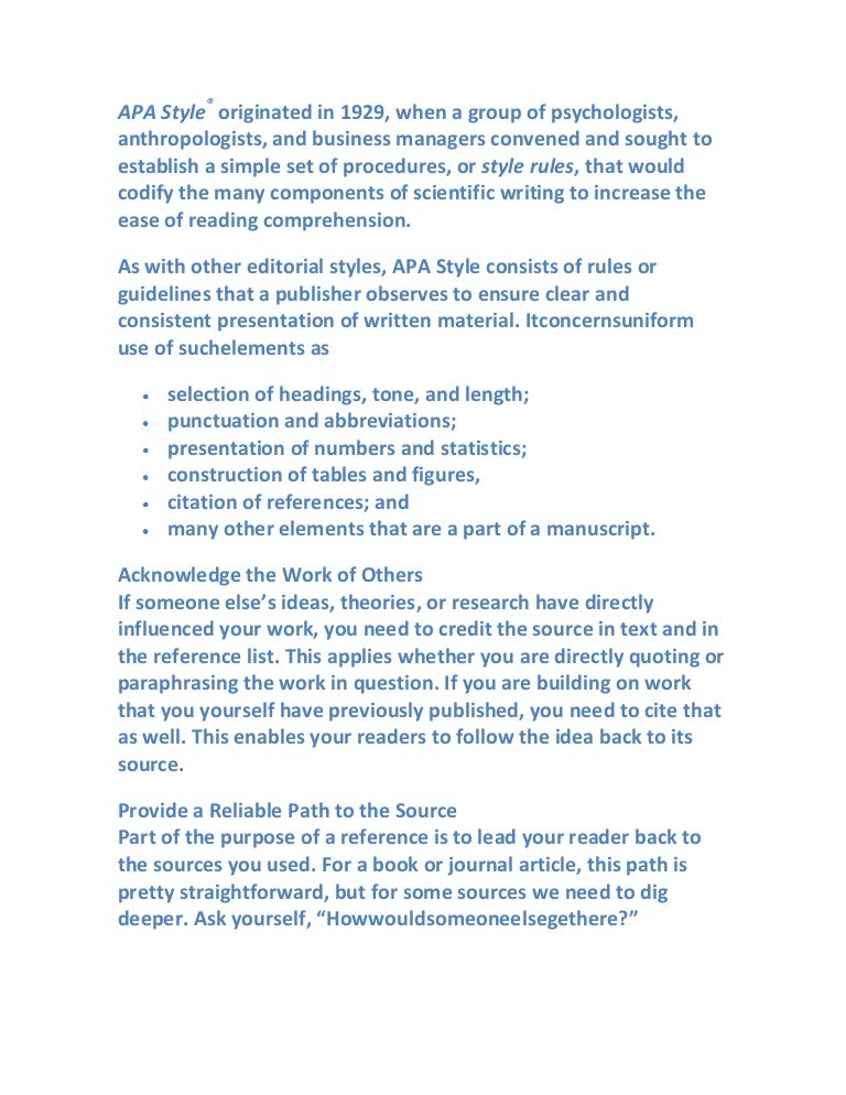 apa style manuscript