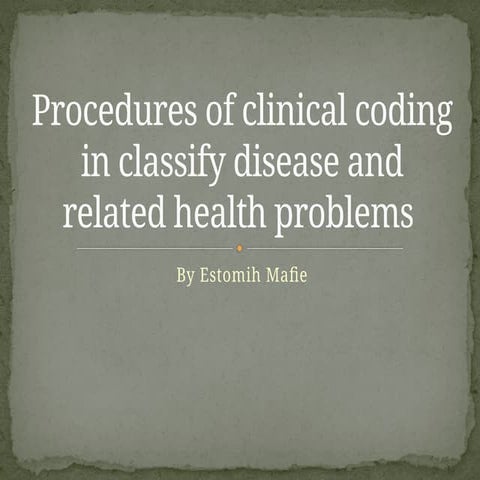 INTRODUCTION TO ICD 10 in health information