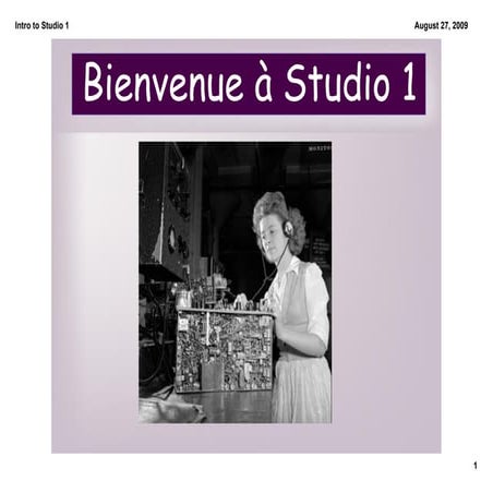 Introduction à Studio 1