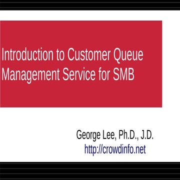 Introduction to Customer Queue Management Service for SMB