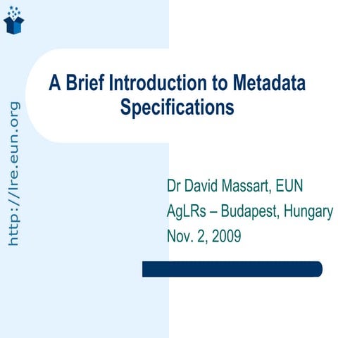 Introduction to Metadata Standards