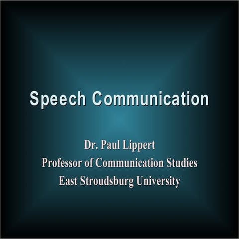 Introduction to Speech111 | PPT