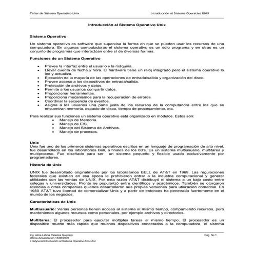 Introducción al sistema operativo unix