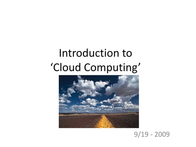 Intro Cloud Computing