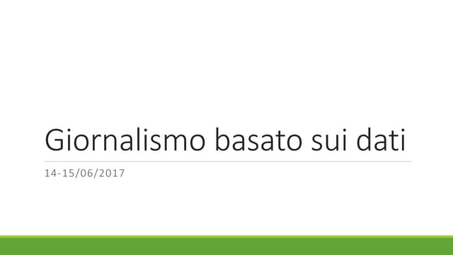 Intro datajournalism - 14-15/06/2017
