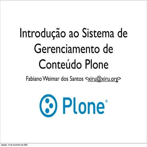 Introducao ao sistema de gerenciamento de conteúdo Plone