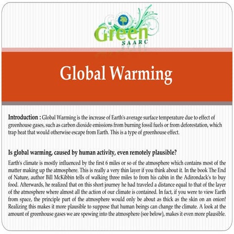 Introducation of global warming