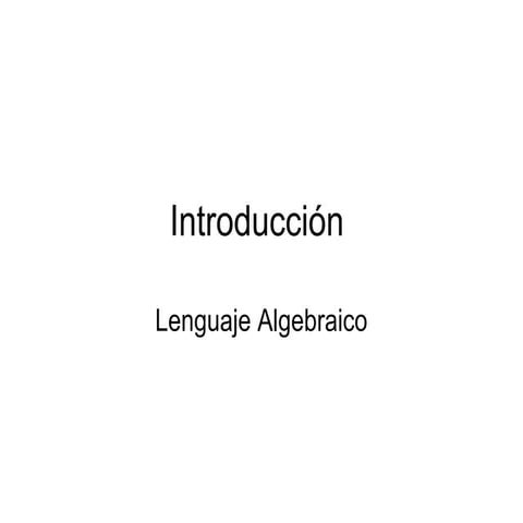 Lenguaje Algebraico