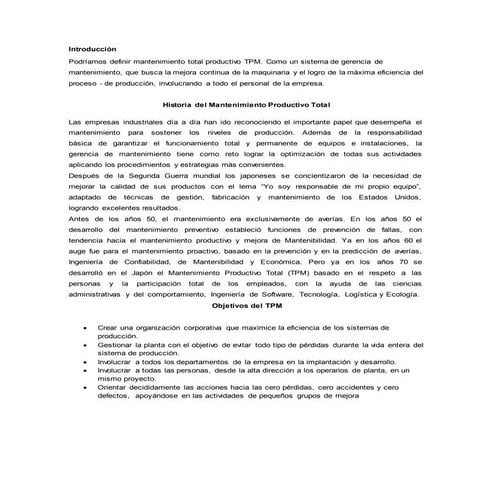 Mantenimiento Productivo Total 
