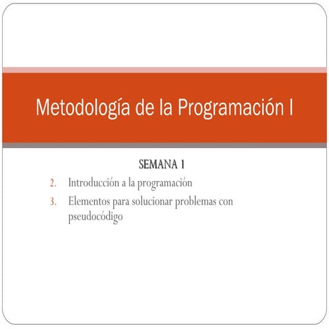 Introducción a la programación de computadores | PPT