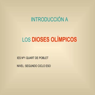 Introducción a los dioses Olimpicos