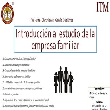 Introducción al estudio de la empresa familiar | PPTX