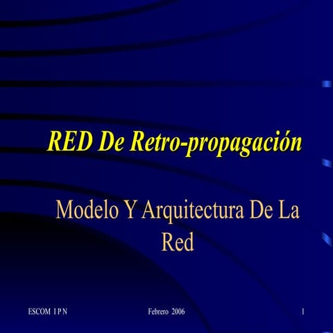 RED De Retro-propagación Neuronal