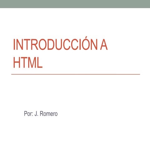 Introducción a html