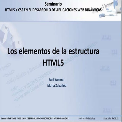Introducción a html5 elementos de la estructura