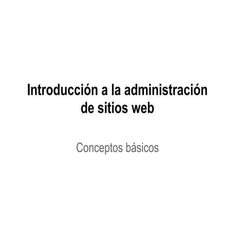 Introducción a la administración de sitios web