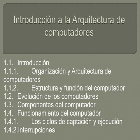 Introducción a la arquitectura de computadores