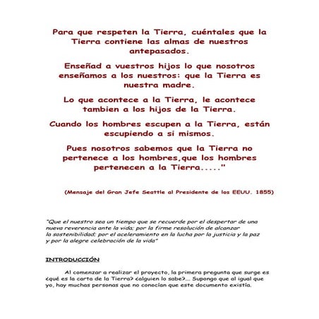 Introducción a la carta de la tierra