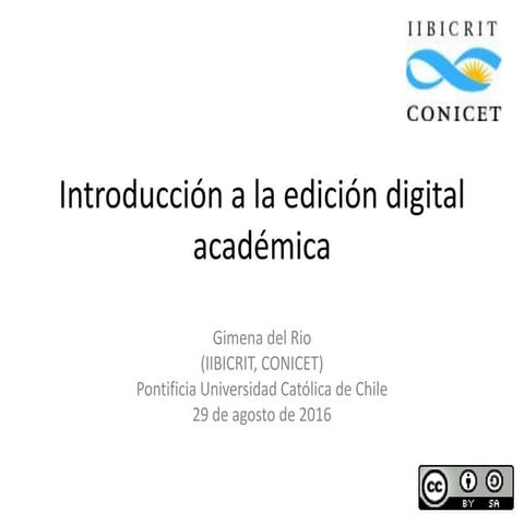 Introducción a la edición digital académica