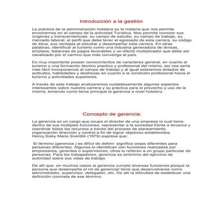 Introducción a la gestion