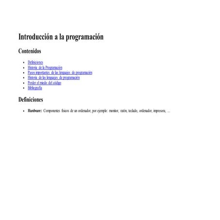 Introducción a la programación