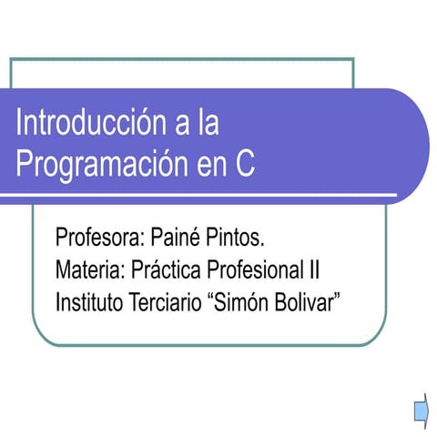Introducción a La Programación En C