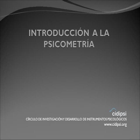 Introducción a la Psicometría