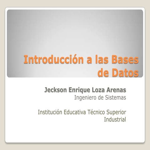 Introducción a las bases de datos