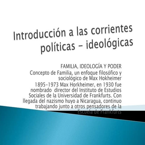 Introducción a las corrientes políticas   ideológicas
