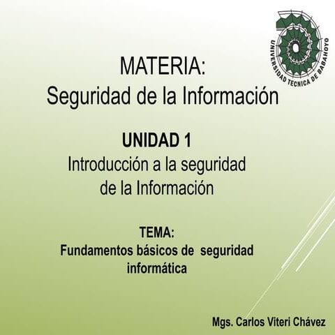 Fundamentos básicos de la seguridad informática
