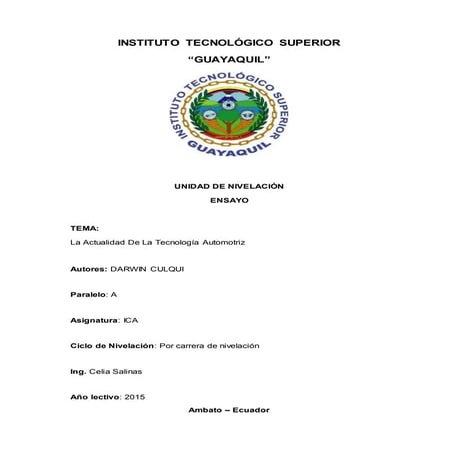 actualidad de la tegnologia automotriz