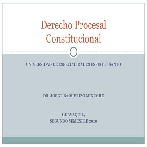 Introducción al derecho procesal constitucional