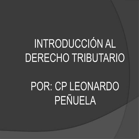 IntroduccióN Al Derecho Tributario