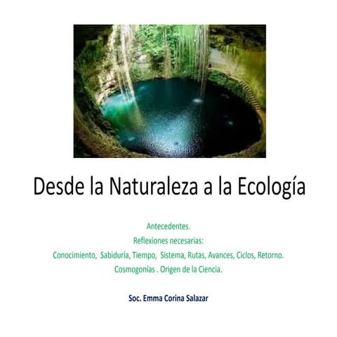 Introducción al entendimiento naturaleza y la ecología