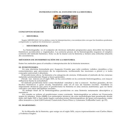 Introducción al estudio de la historia
