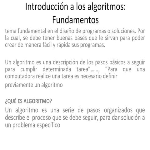 Introduccion a los algoritmos parte 1 | PPT