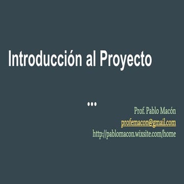Introducción al proyecto