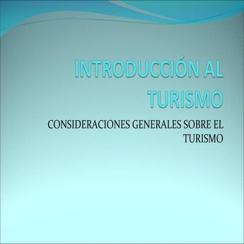 Introducción al turismo | PPT