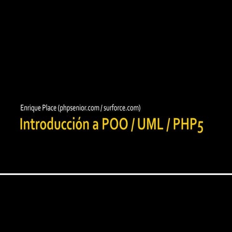 Introducción a UML / POO / PHP5