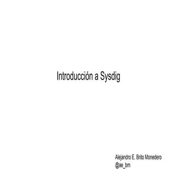 Introducción a sysdig