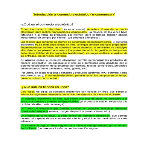 Introducción comercio electrónico falta comentarios
