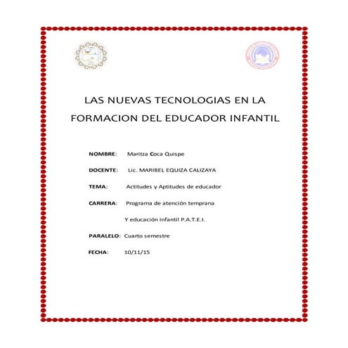 actitudes y aptitudes del educador