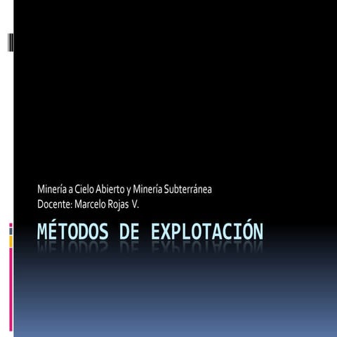 Introducción métodos de explotación