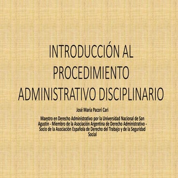 INTRODUCCIÓN PROCEDIMIENTO ADMINISTRATIVOS DISCIPLINARIO - AUTOR JOSÉ MARÍA P...