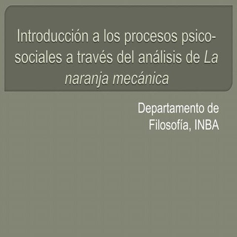 Introducción procesos psicosociales