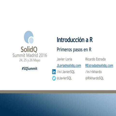 Introducción R - Primeros pasos