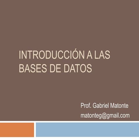 Introduccion a los sistemas de bases de datos | PPT