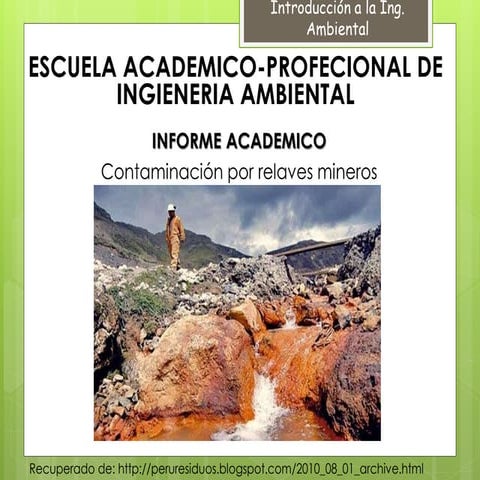 CONTAMINACIÓN POR RELAVES MINEROS ppt