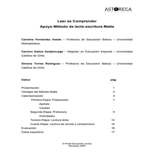 Introduccion al Método Matte (Astoreca 2009)