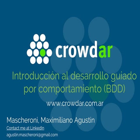 Crowdar - Introducción a BDD